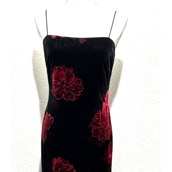 Vtg Arianna By Rachel Kaye Velvet Floral Fairy Whimsigoth Grunge Y2K Dress 6P - Picture 2 of 12